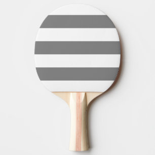 Raquete De Ping Pong Branco moderno, listra cinzenta média