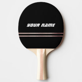 Raquete De Ping Pong Branco preto monograma personalizado