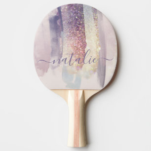 Raquete De Ping Pong Brilhante rosado, cintilante