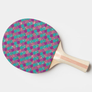 Raquete De Ping Pong Brilho Azul Roxo Cauda de Sereia Escala de Peixe B