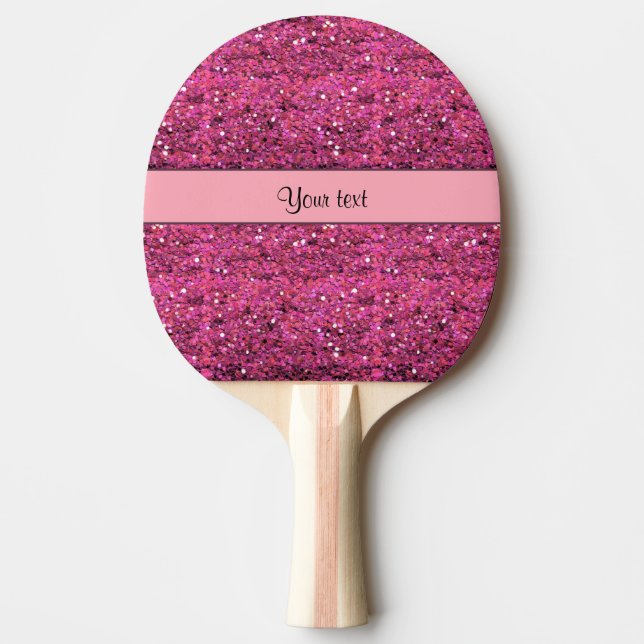 Raquete De Ping Pong Brilho cor-de-rosa Sparkly (Frente)