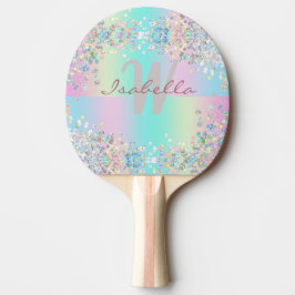 Raquete De Ping Pong Brilho Holográfico de Unicórnio