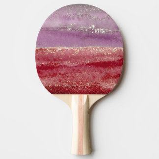 Raquete De Ping Pong Brilho roxo e dourado elegante