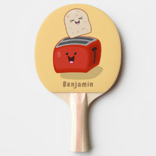 Raquete De Ping Pong Brinde de kawaii e desenho animado em torradeira v