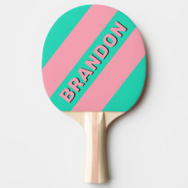 Raquete De Ping Pong Brisa de Praia Listras Ousadas Nostálgicas com Nom