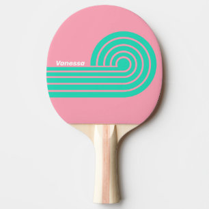 Raquete De Ping Pong Brisa de Praia Nostálgico Curl Listras com Nome