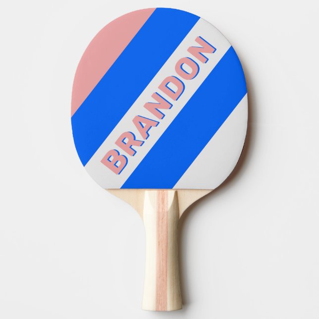 Raquete De Ping Pong Brisas de Briso do Mar Retroativo com Nome (Frente)