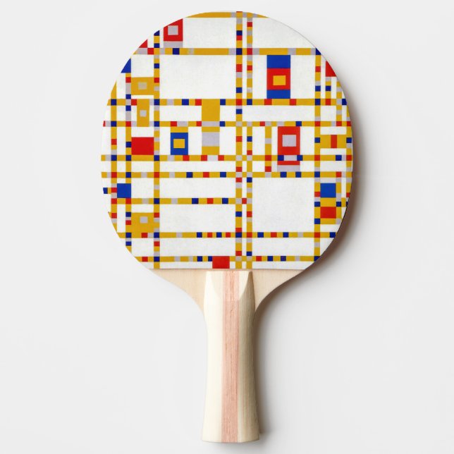 Raquete De Ping Pong Broadway Boogie Woogie | Piet Mondrian | (Frente)