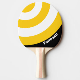Raquete De Ping Pong Bumblebee Nostalgic Circle Stripe with Name