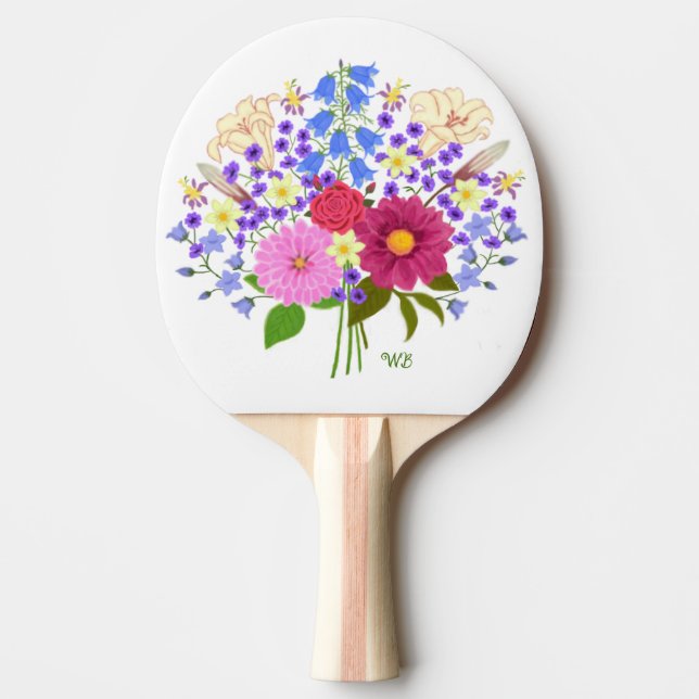 Raquete De Ping Pong Buquê de flores (Frente)
