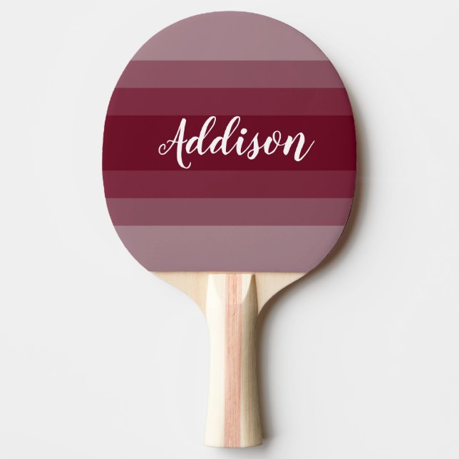 Raquete De Ping Pong Burgundy Maroon Ombre Stiped (Frente)