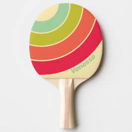 Raquete De Ping Pong Buttercream Whisper Circle Stripe with Name