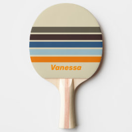 Raquete De Ping Pong Butternut Fade Across Striping with Name
