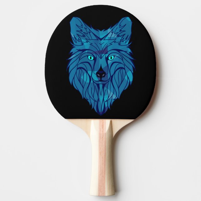 Raquete De Ping Pong Cabeça de Lobo Polar Azul (Frente)