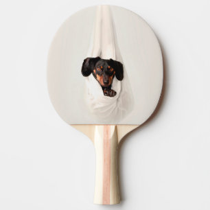 Raquete De Ping Pong Cachorro Dachshund em Hammock, Cachorro Adorável