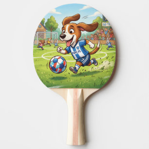 Raquete De Ping Pong Cachorro de Desenho Animado Jogando Futebol