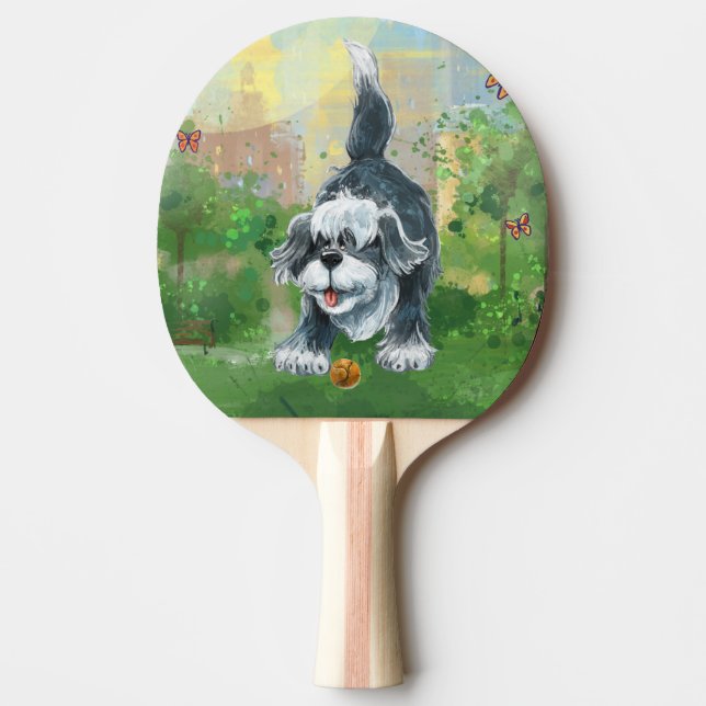Raquete De Ping Pong Cachorro de Ovelha (Frente)