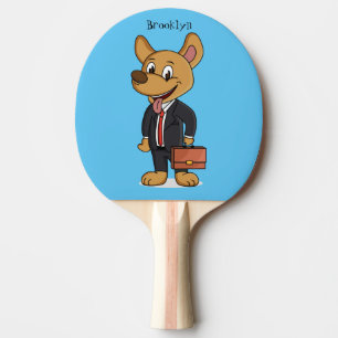 Raquete De Ping Pong Cachorro engraçado vestindo desenho de terno