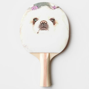 Raquete De Ping Pong Cachorro Ping Pong Pong Pino Branco, Gato Pico