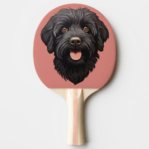 Raquete De Ping Pong Cachorro Preto Labradoodle
