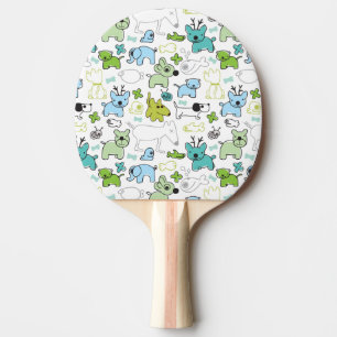 Raquete De Ping Pong caçoa o teste padrão animal do fundo