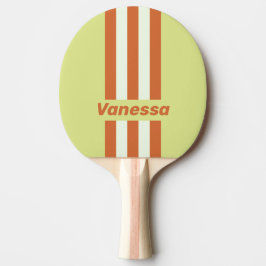 Raquete De Ping Pong Cacto do Deserto Retro com Listras e Nome