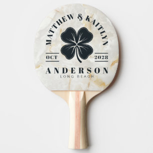 Raquete De Ping Pong Calacatta Gold Cruz Irlandesa de Trevo de Quatro F