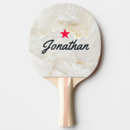 Raquete De Ping Pong Calacatta Gold Marble Stone Vintage Star Signature
