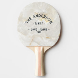 Raquete De Ping Pong Calacatta Gold Marble Vintage Seaside Family Name