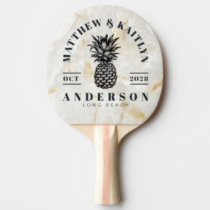 Raquete De Ping Pong Calacatta Gold Tropical Abacaxi Crista de Casament
