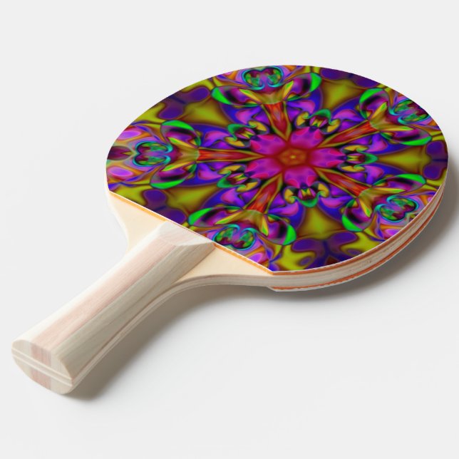 Raquete De Ping Pong Caleidoscópio Apofílise Fractal II (Frente inclinada)