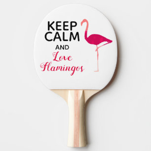 Raquete De Ping Pong Calma e Amor Flamingos Bonitos e Engraçados