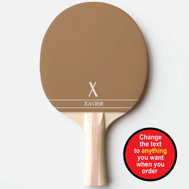 Raquete De Ping Pong Camel Brown Monogrammed Ping Pong Paddle (Criador carregado)