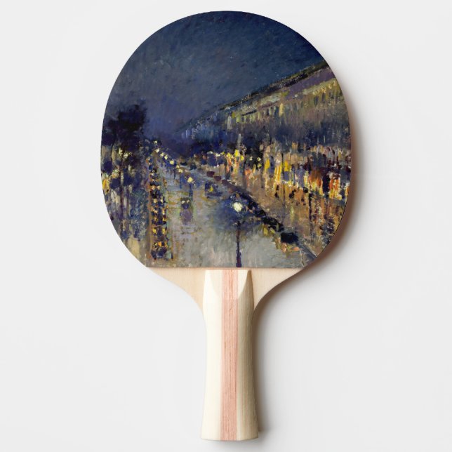 Raquete De Ping Pong Camille Pissarro - Boulevard Montmartre à Noite (Frente)