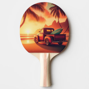 Raquete De Ping Pong caminhão de surf tropical/Havaiano vintage