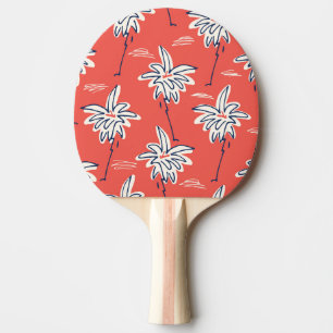 Raquete De Ping Pong Camisa de praia havaiana, padrão de palma de rabis
