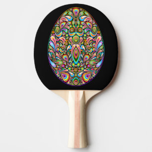Raquete De Ping Pong Camiseta Orgânica Infantil com Desenho Psicodélico