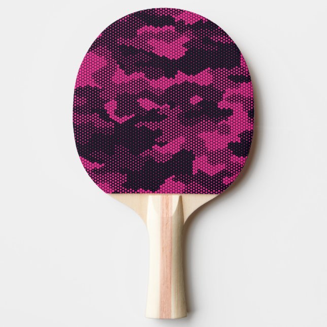 Raquete De Ping Pong Camouflage hexagonal, fundo de textura militar (Frente)