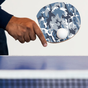 Raquete De Ping Pong Camuflagem Azul de Neve de Inverno, Militar, Exérc