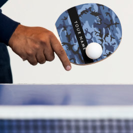 Raquete De Ping Pong Camuflagem Azul Marinho Personalize seu nome
