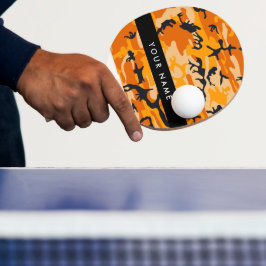 Raquete De Ping Pong Camuflagem Laranja Seu nome Personaliza