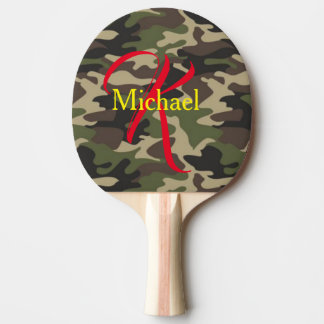Raquete De Ping Pong Camuflagem Personalizada Monograma Personalizada