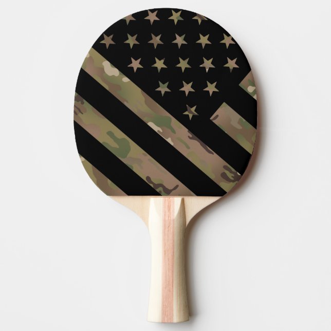 Raquete De Ping Pong Camuflagem que da floresta eu embandeiro (Frente)