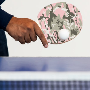 Raquete De Ping Pong Camuflagem Rosa e Verde, Militar, Exército