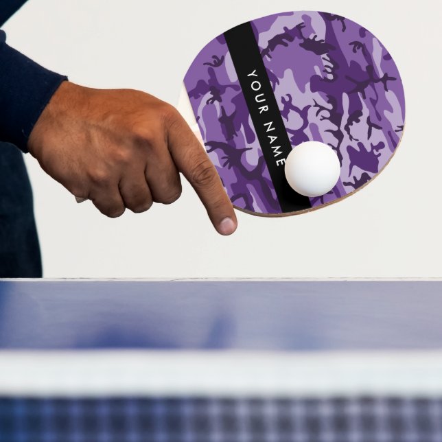 Raquete De Ping Pong Camuflagem Roxa Personalize seu nome (Insitu)