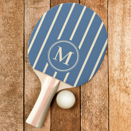 Raquete De Ping Pong Capri Azul com Listras Monograma