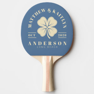 Raquete De Ping Pong Capri Blue Trevo de Quatro Folhas Irlandês Crista