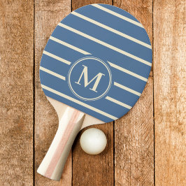 Raquete De Ping Pong Capri Listrado Monograma Cor Azul