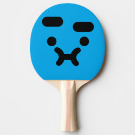 Raquete De Ping Pong Cara Azul Confusa e Emburrada Fofa