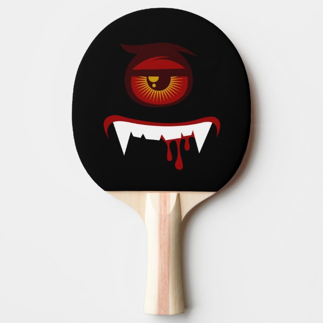 Raquete De Ping Pong Cara de monstro de sangue cômodo (Frente)